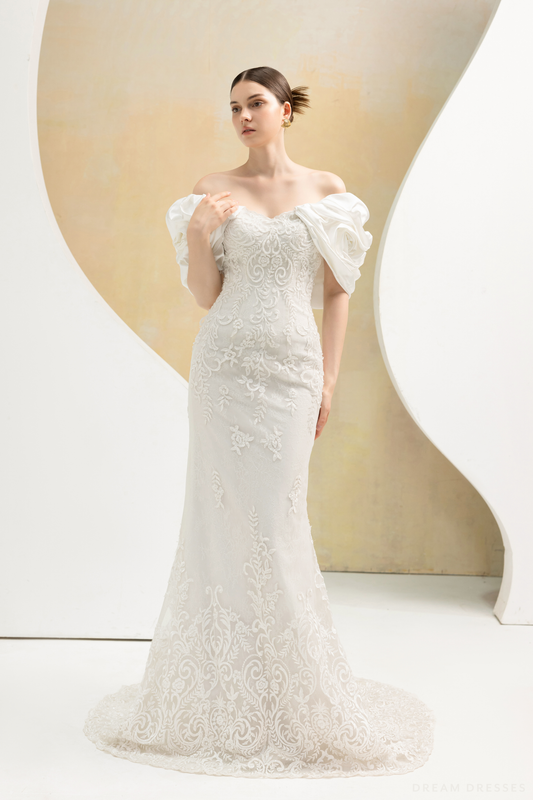 Removable Sleeves with Train for Wedding Dress (#LOUVRE) - Dream Dresses by P.M.N.
