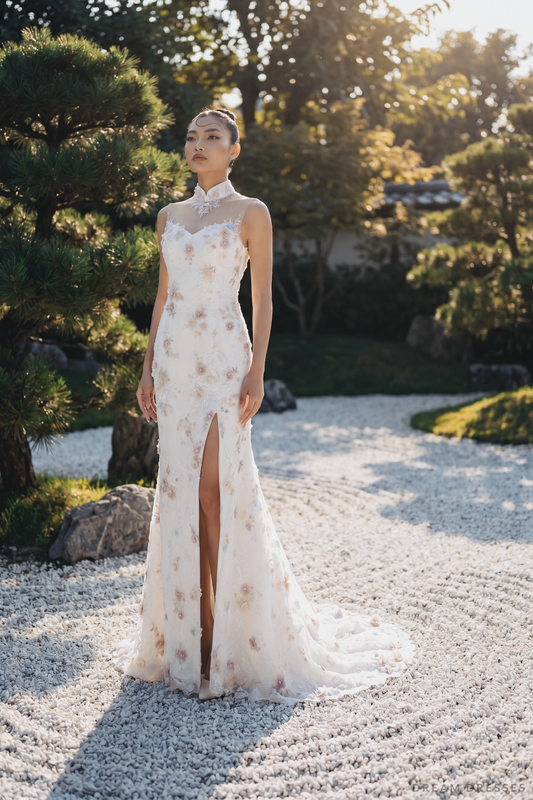 Bridal Cheongsam | Couture Lace Modern Cheongsam Bridal Dress (#ZARIA) - Dream Dresses by P.M.N.