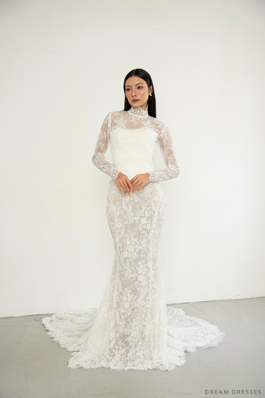French Lace Wedding Dress Topper (#DORIS) - Dream Dresses by P.M.N.