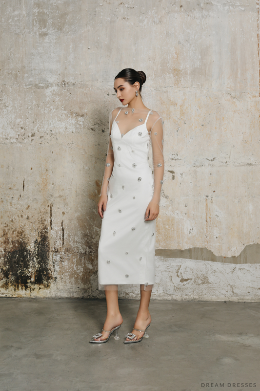 Mini Couture Dress with Embellished Overlay (#EZLIE) - Dream Dresses by P.M.N.