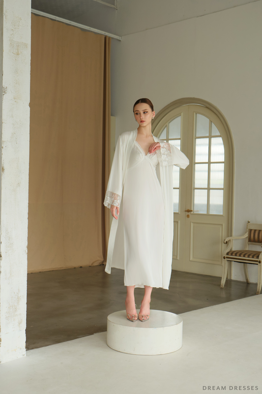 White Bridal Robe Kimono (#Celestya) - Dream Dresses by P.M.N.