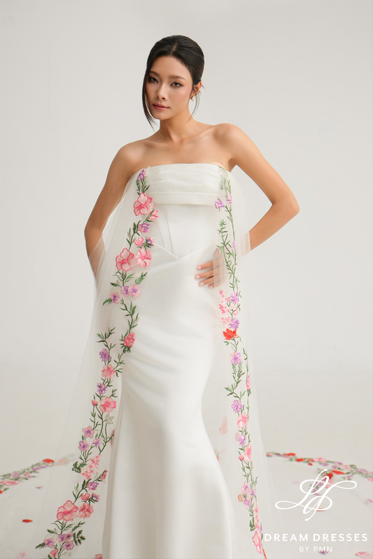100% Hand-sew Bridal Veil (#MISTELLE) - Dream Dresses by P.M.N.