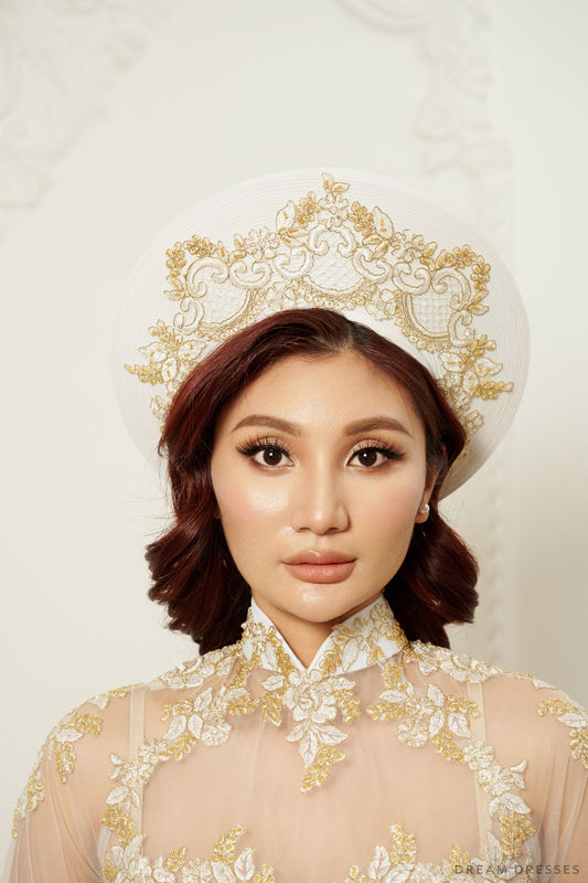 Ao Dai Hat | Vietnamese Bridal Hat (#KEXIN) - Dream Dresses by P.M.N.