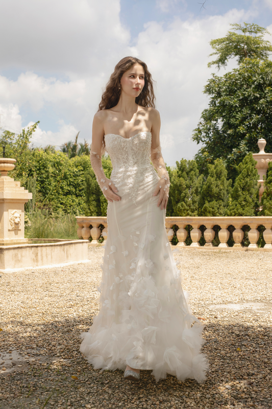 Mermaid Wedding Gown with Beaded Lace (#GALI) - Dream Dresses by P.M.N.