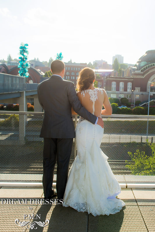 Sheer Back Mermaid Wedding Gown (Style #PB198) - Dream Dresses by P.M.N
- 3