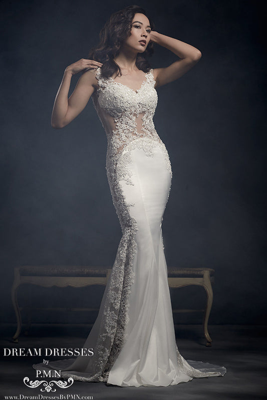 Sexy Sheath Lace Wedding Dress (Style #SS16314) - Dream Dresses by P.M.N
- 1