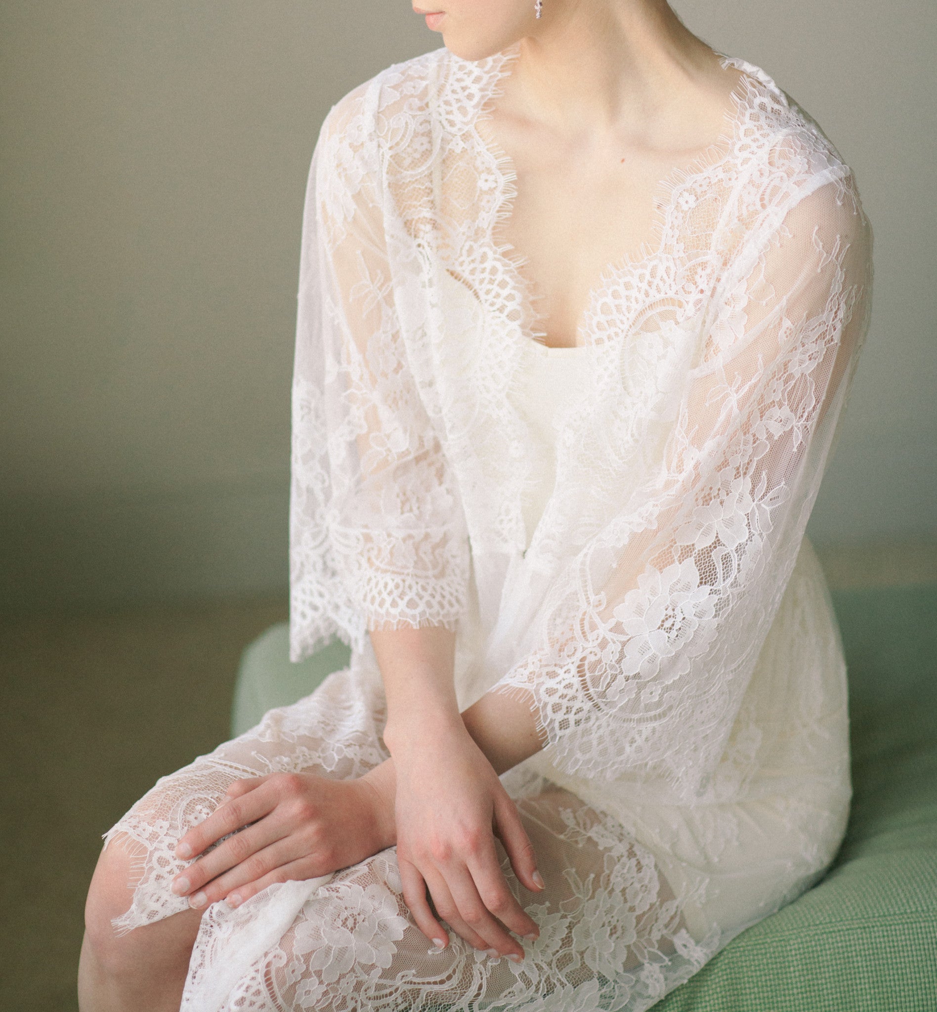 Bridal Lace Robe Kimono (#Isabella)
