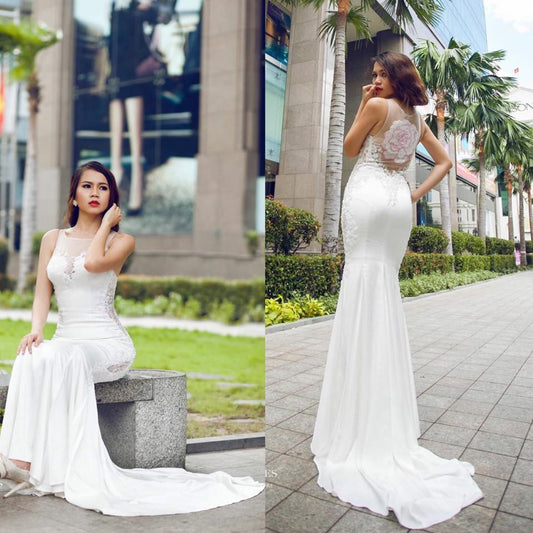 Couture Silk Gown with Embroidery and Hand Beading (Style #PB068) - Dream Dresses by P.M.N
- 1