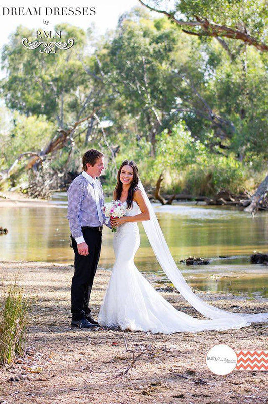 Custom Made Sweetheart Lace Mermaid Wedding Dress With Removable Straps (Style # Krystal PB120) - Dream Dresses by P.M.N
- 1