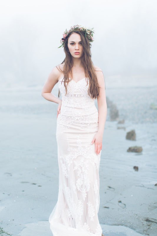 Custom Made Long Sleeve Beaded Lace Wedding Dress (Style # IngaLisa PB109) - Dream Dresses by P.M.N
- 1