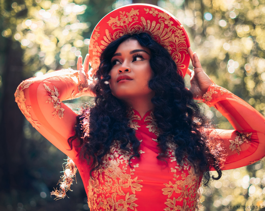 Ao Dai Hat | Vietnamese Bridal Hat (#TACI) - Dream Dresses by P.M.N.