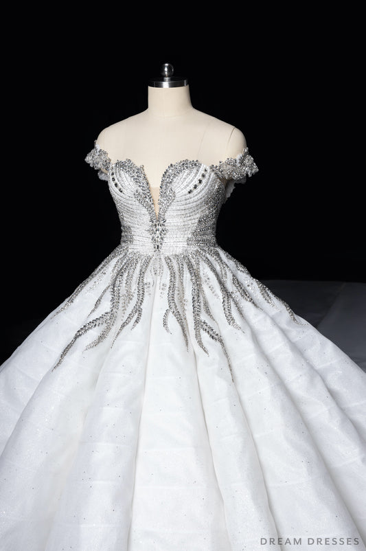 Haute Couture Ball Gown Wedding Dress with Swarovski Crystals (#SHARMAINE) - Dream Dresses by P.M.N.