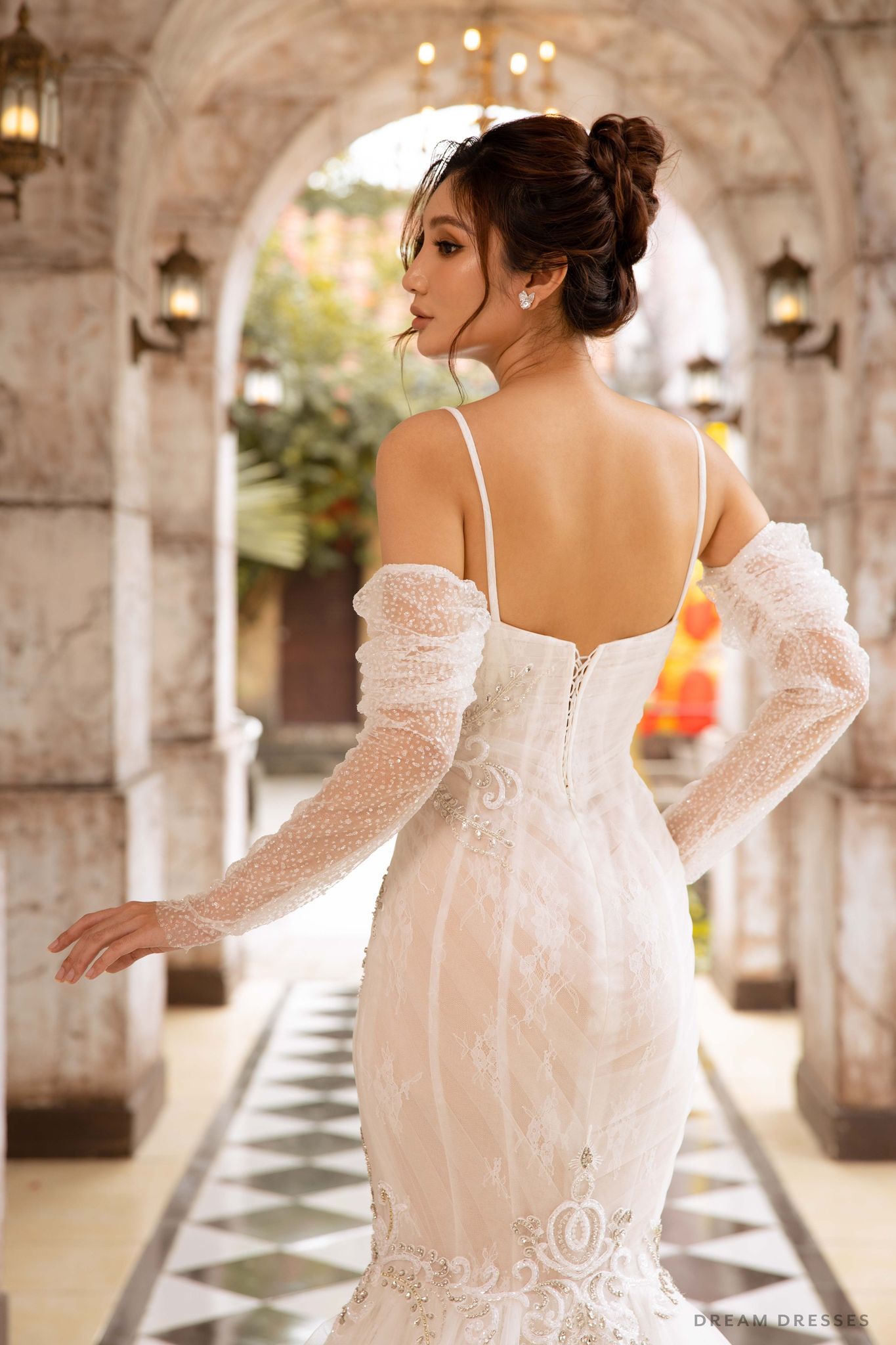 Attachable Glittery Sleeves for Wedding Dress (#SELENA)