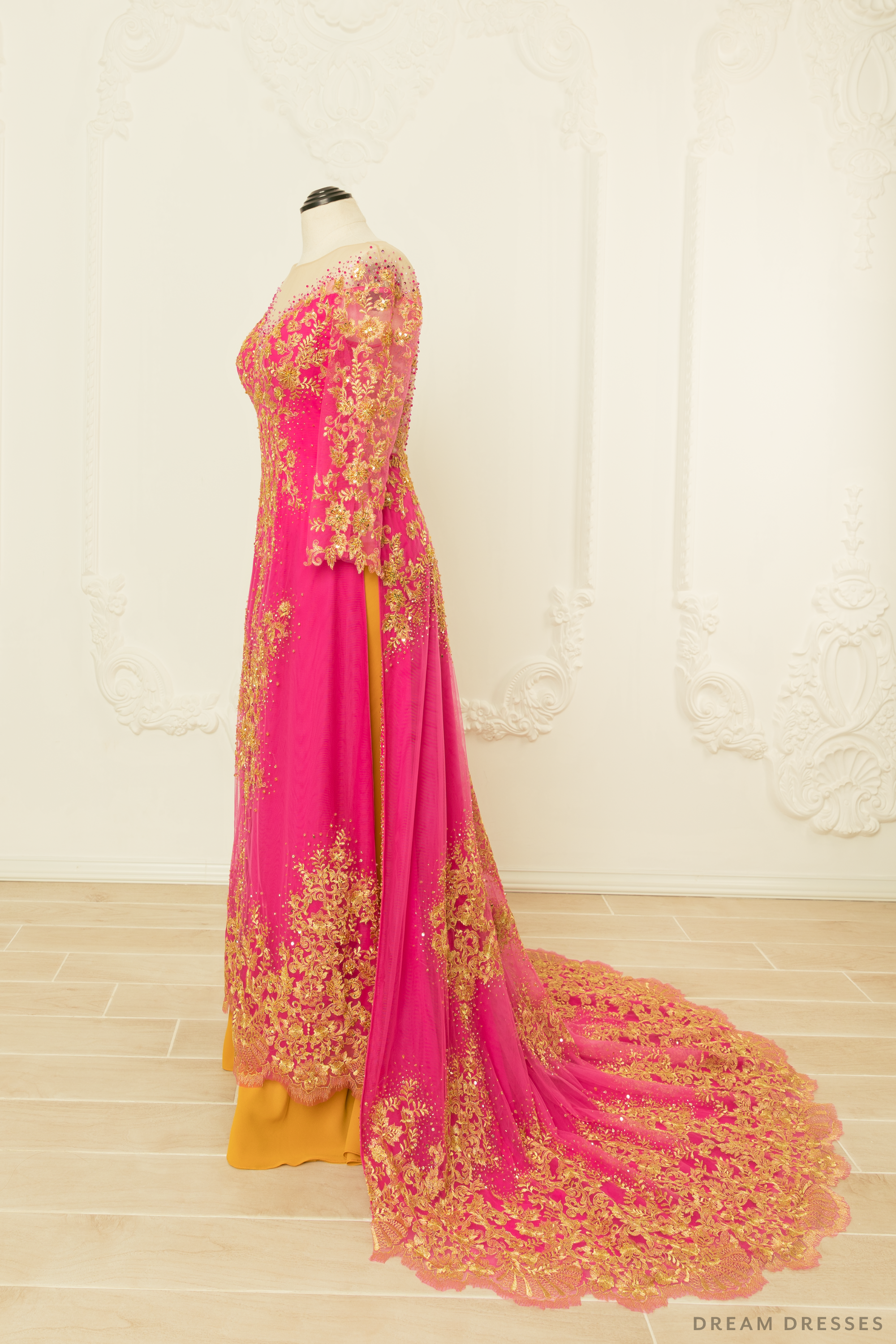Pink Bridal Ao Dai | Vietnamese Bridal Dress (#MEILIN)