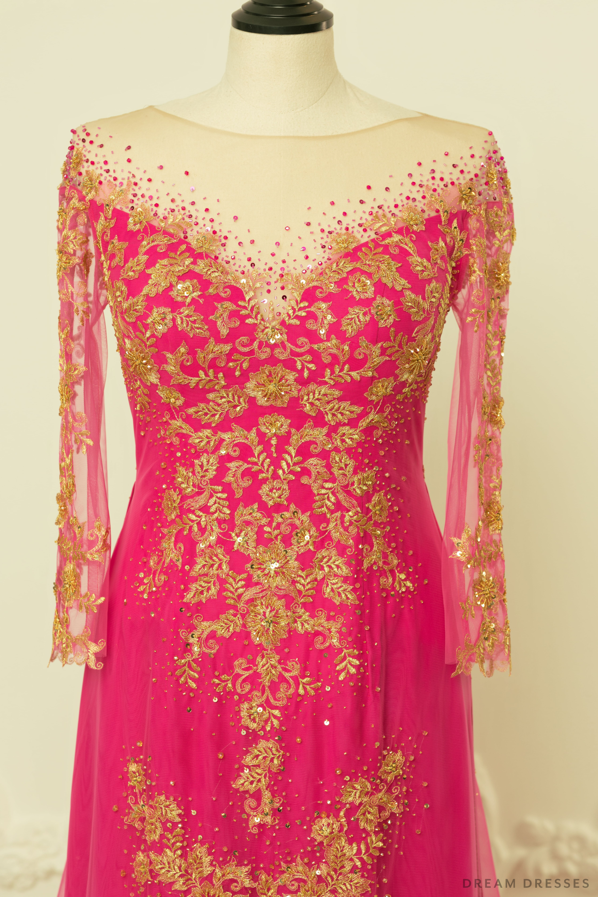 Pink Bridal Ao Dai | Vietnamese Bridal Dress (#MEILIN)
