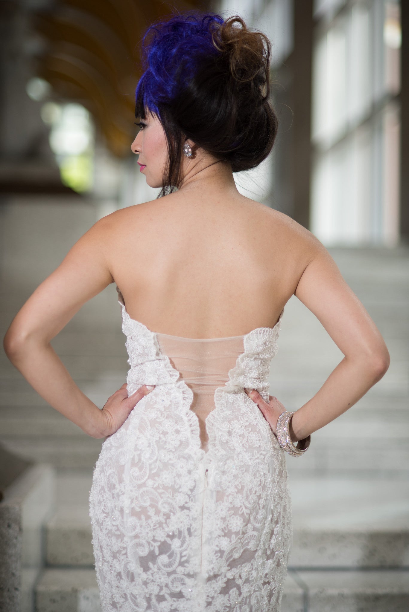 Lace Wedding Dress with High Slit (#Juliet)