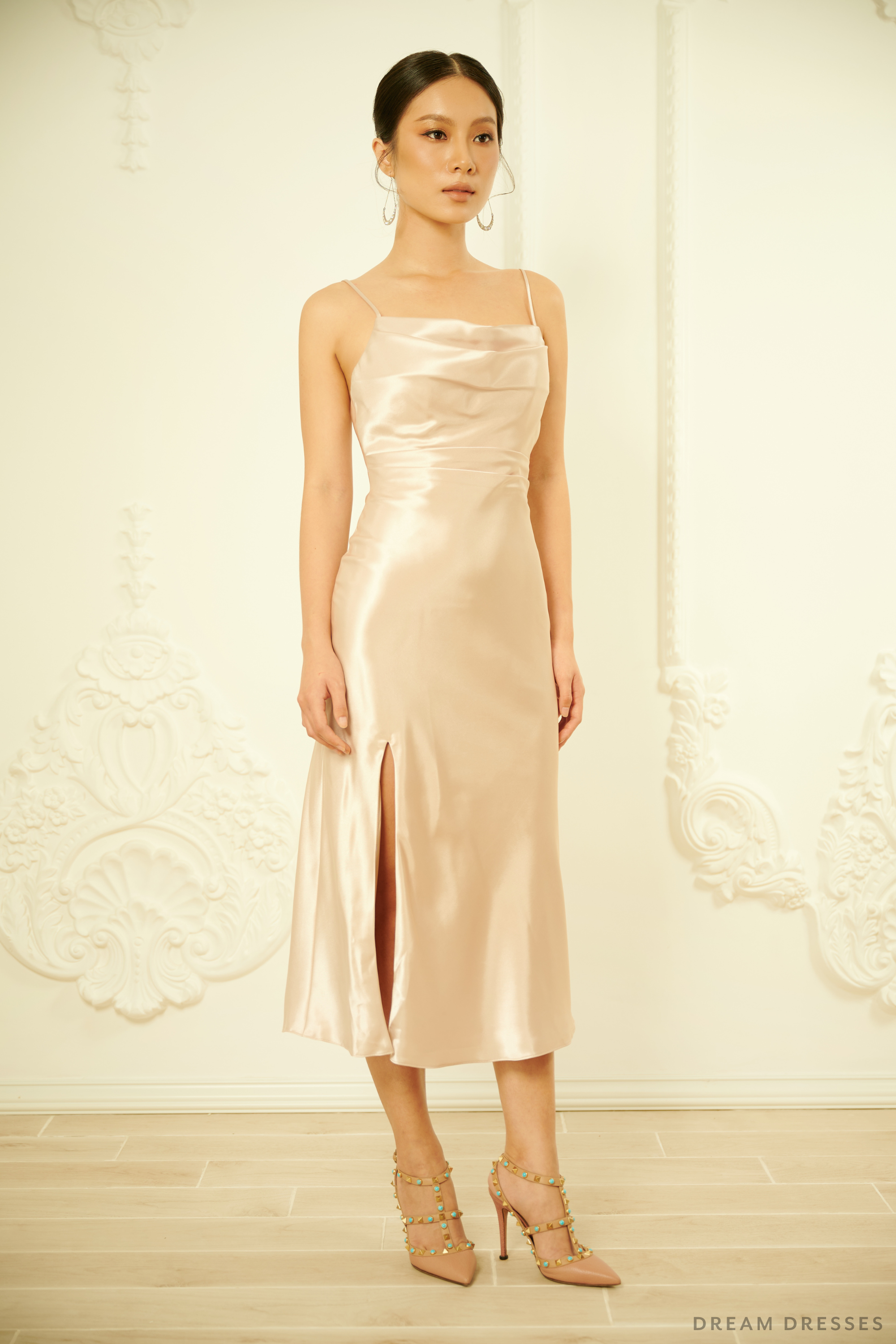 Rehearsal Dinner Dress with Side Slit (#JASMINE)