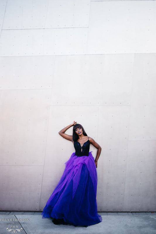 Black And Purple Ball Gown (#Anita) - Dream Dresses by P.M.N
- 1