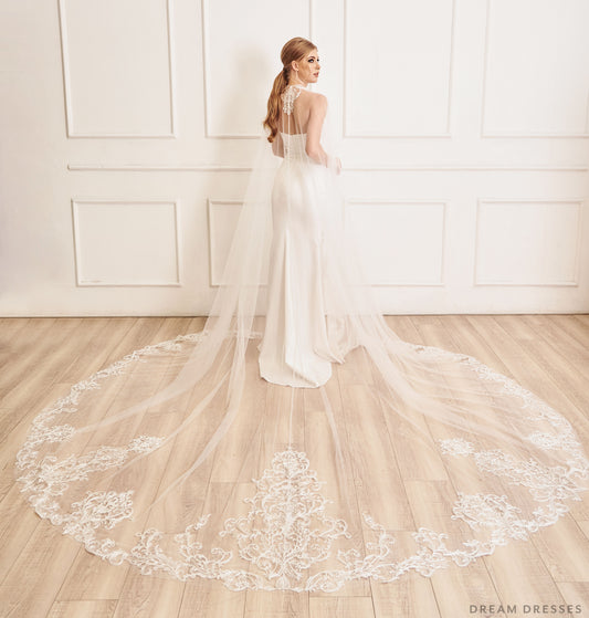 Cathedral Bridal Cape Veil (#ANSEL) - Dream Dresses by P.M.N.