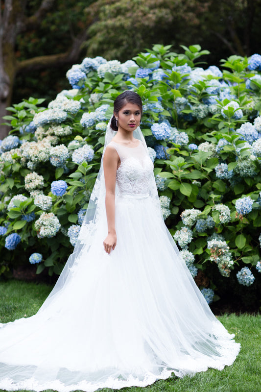 Illusion Neckline Ball Gown With Hand Beaded Bodice (Style #SS16308) - Dream Dresses by P.M.N
- 1