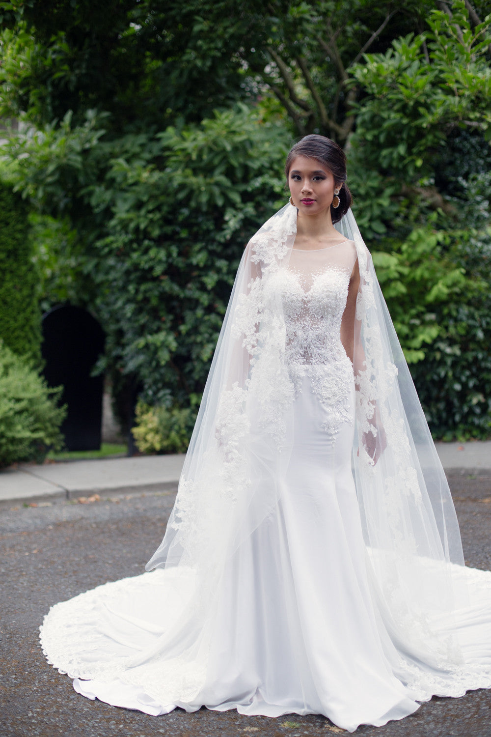 Detachable Cathedral Chiffon Train (#LARA)