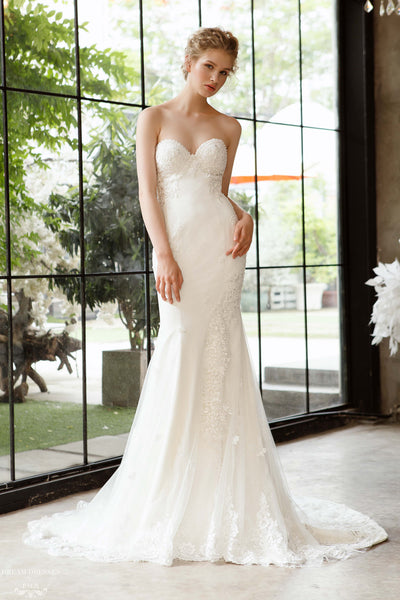 Lace Strapless Mermaid Wedding Dress Camille | Dream Dresses Lace Strapless Mermaid Wedding Dress Camille | Dream Dresses
