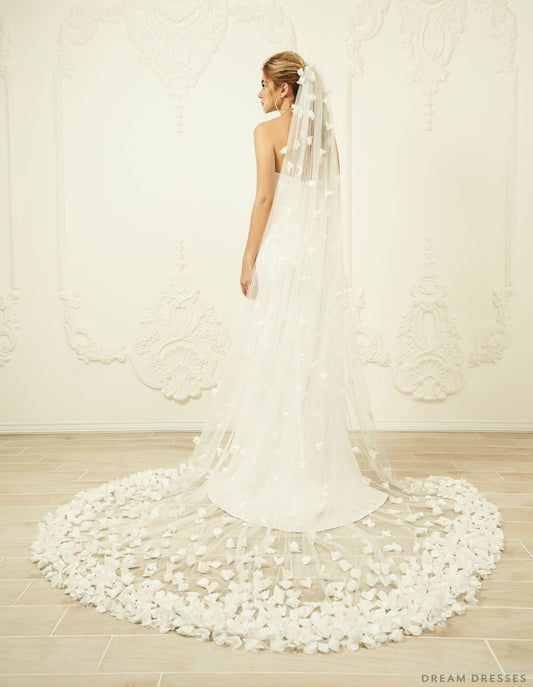 Cathedral 3D Floral Veil (#Enrica) - Dream Dresses by P.M.N.