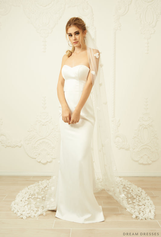 Cathedral 3D Floral Veil (#Enrica) - Dream Dresses by P.M.N.