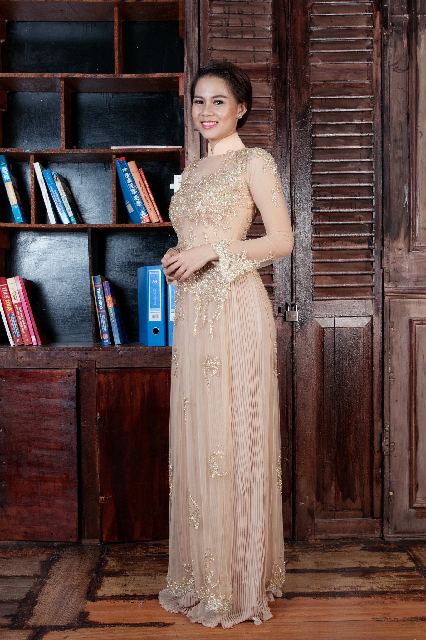 Gold Bridal Ao Dai | Vietnamese Bridal Dress (#TATIANA)