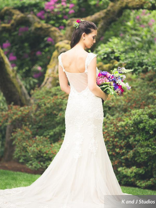 Blush Pink V-Deep Neckline Mermaid Gown - Dream Dresses by P.M.N
- 1