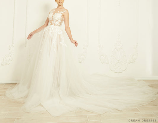 Detachable Bridal Overskirt (#Savia) - Dream Dresses by P.M.N.