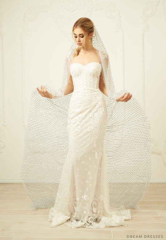 Cathedral Veil With Crystals (#Luisa) - Dream Dresses by P.M.N.