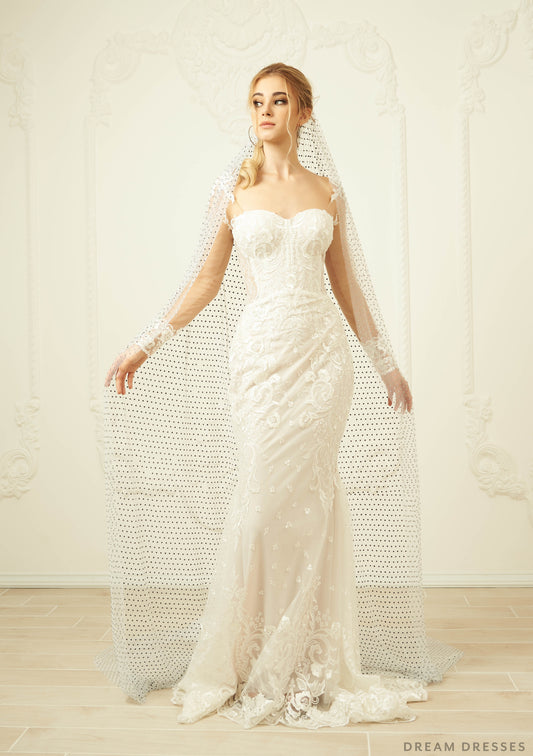 Cathedral Veil With Crystals (#Luisa) - Dream Dresses by P.M.N.