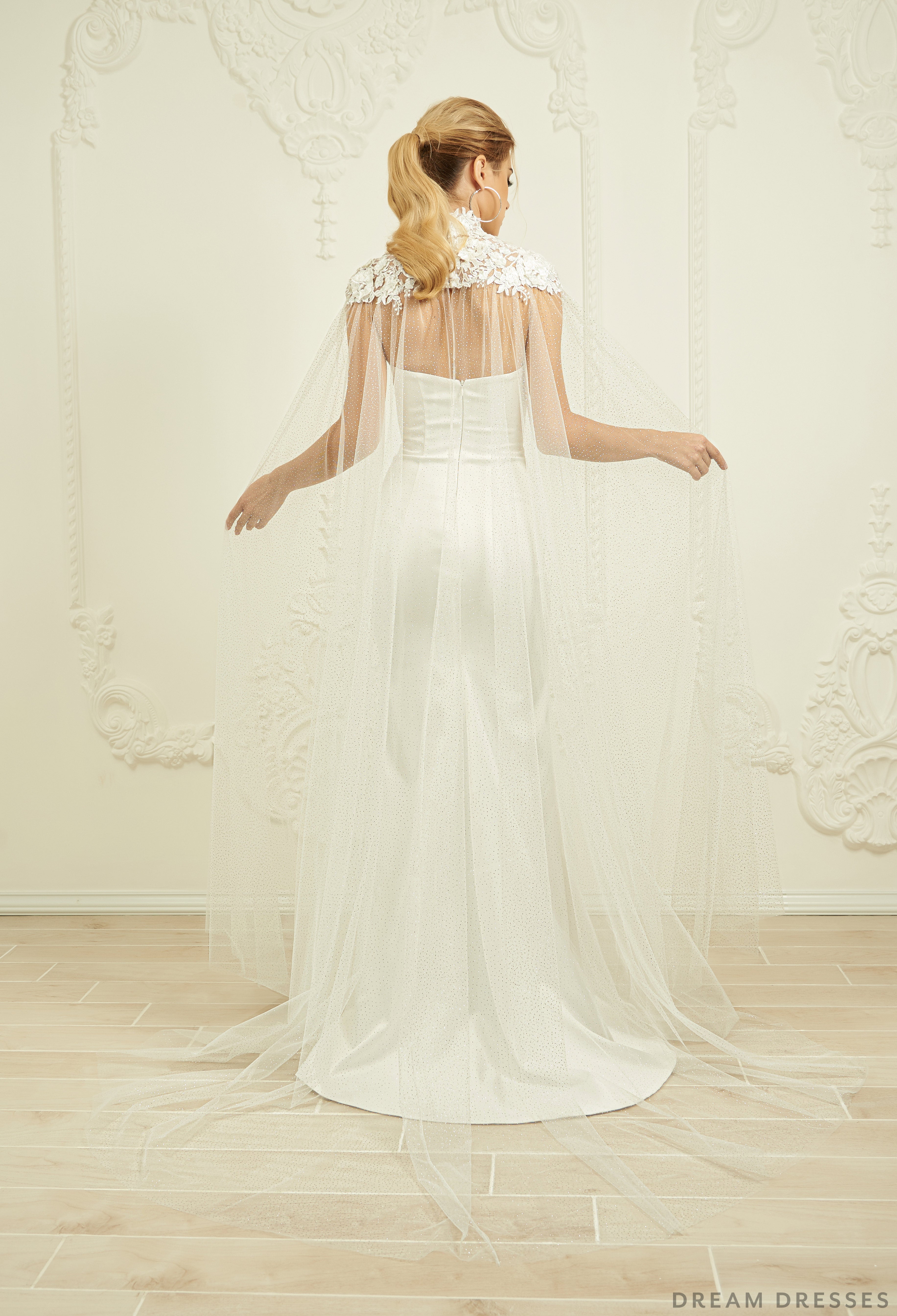 Lace Bridal Cape Veil (#GIANNA)