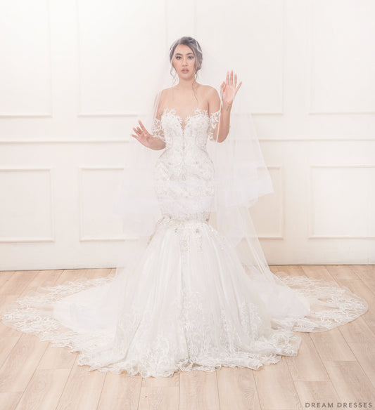Tulle Wedding Veil with Blusher (#Tara) - Dream Dresses by P.M.N.