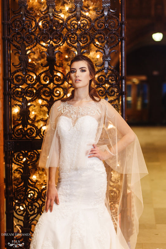 Beaded Bridal Cape (#Maeva) - Dream Dresses by P.M.N
- 1