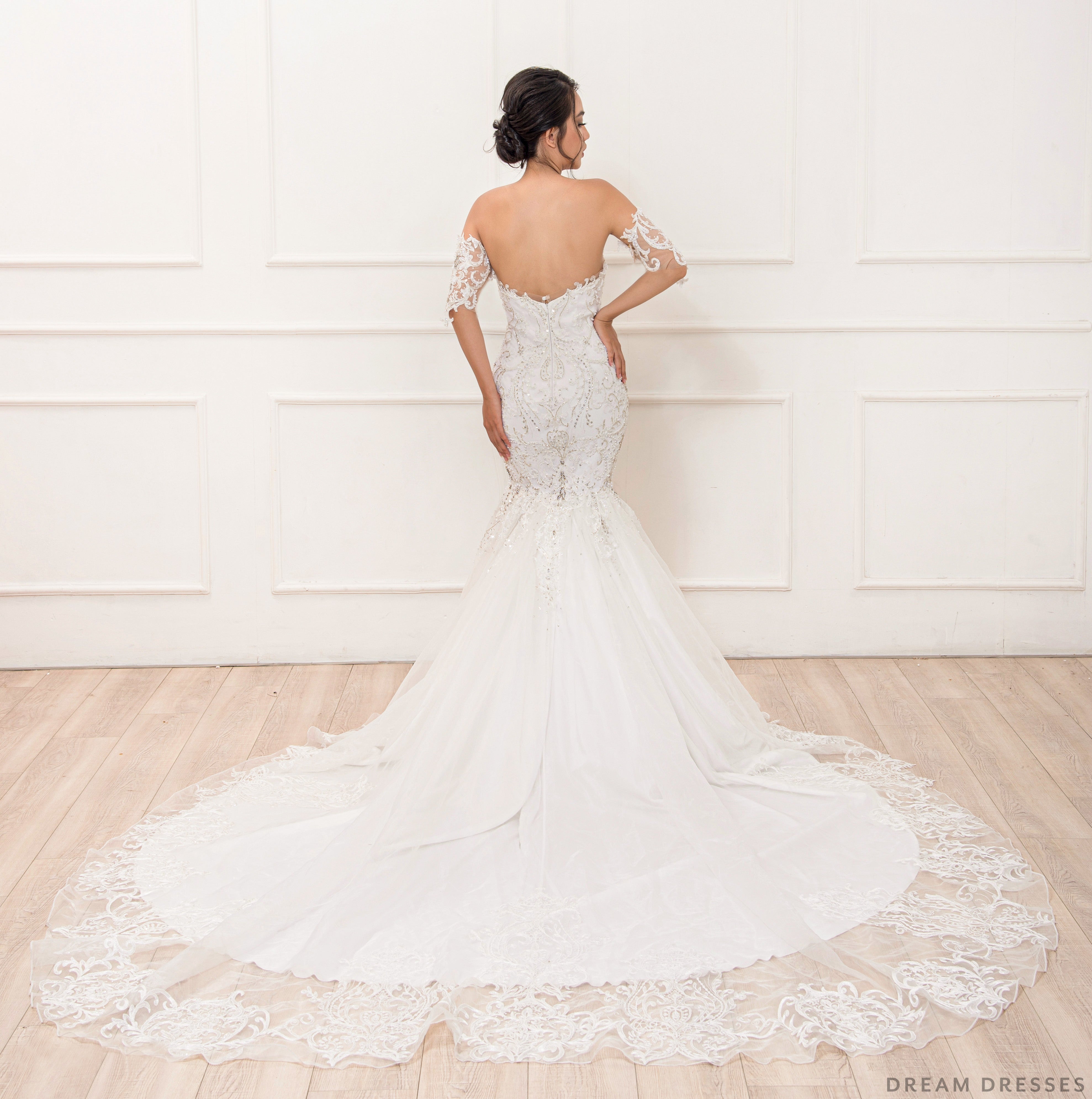 Mermaid Wedding Gown with Rhinestone Crystals (#Miranda)