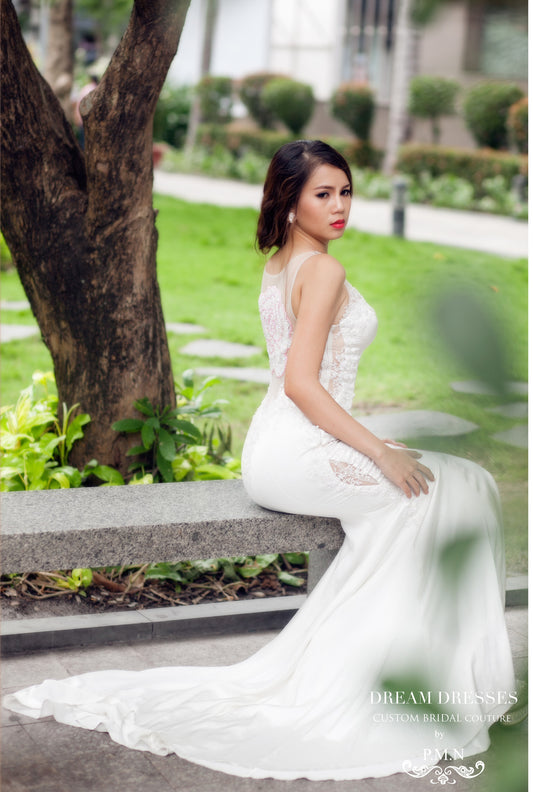 Couture Silk Gown with Embroidery and Hand Beading (Style #PB068) - Dream Dresses by P.M.N
- 1