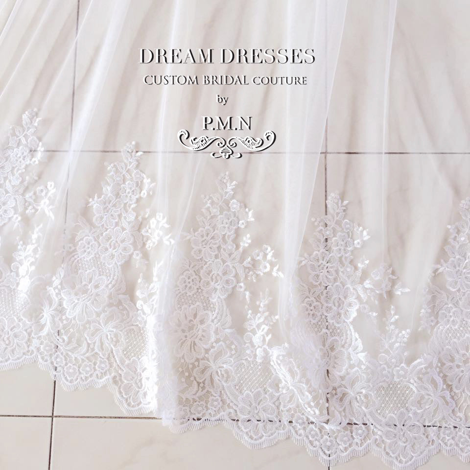 Detachable Cathedral Bridal Tulle Train (#NAIYA)