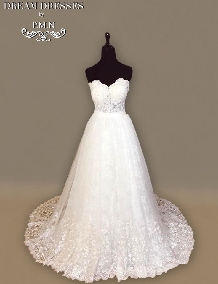 Strapless Lace Ball Gown (#PB138) - Dream Dresses by P.M.N
- 1
