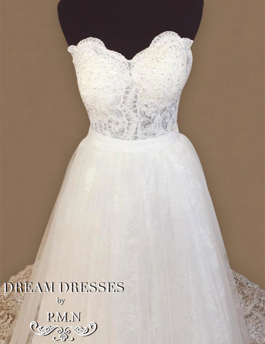 Strapless Lace Ball Gown (#PB138) - Dream Dresses by P.M.N
- 1