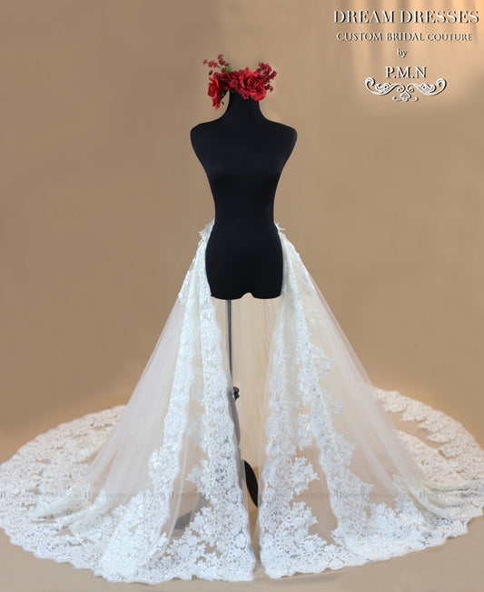 Bridal Detachable Cathedral Train With Two Layers of Lace Appliqué (Style #ANGIE PB153) - Dream Dresses by P.M.N
- 2