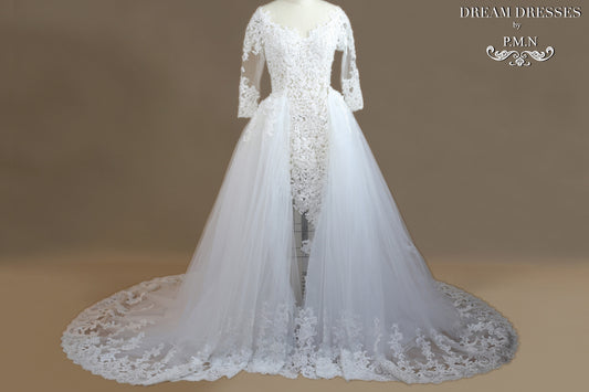 Detachable Cathedral Bridal Train (#SS16302) - Dream Dresses by P.M.N
- 1