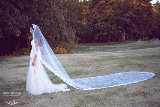 Cathedral Lace Wedding Veil (Style #SS16306) - Dream Dresses by P.M.N
- 1