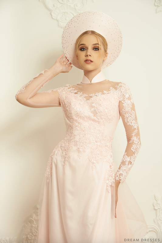 Ao Dai Hat | Vietnamese Bridal Hat (#EVELYN) - Dream Dresses by P.M.N.