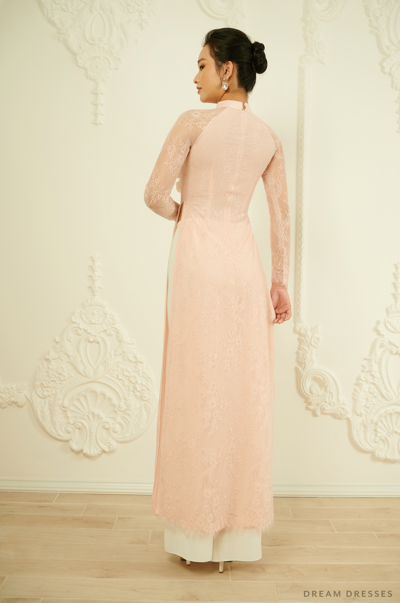Blush Pink Bridal Ao Dai |Traditional Vietnamese Wedding Dress (#MAYA)