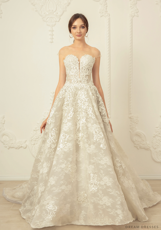 A-line Lace Wedding Dress (#Emily) - Dream Dresses by P.M.N.