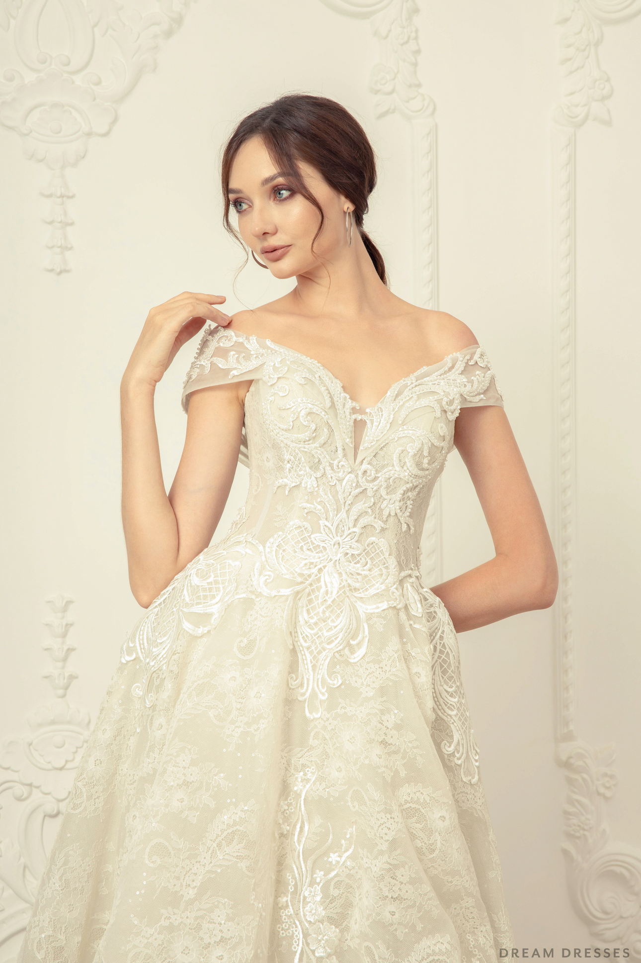 Off Shoulder Ball Gown Wedding Dress (#Campbell)