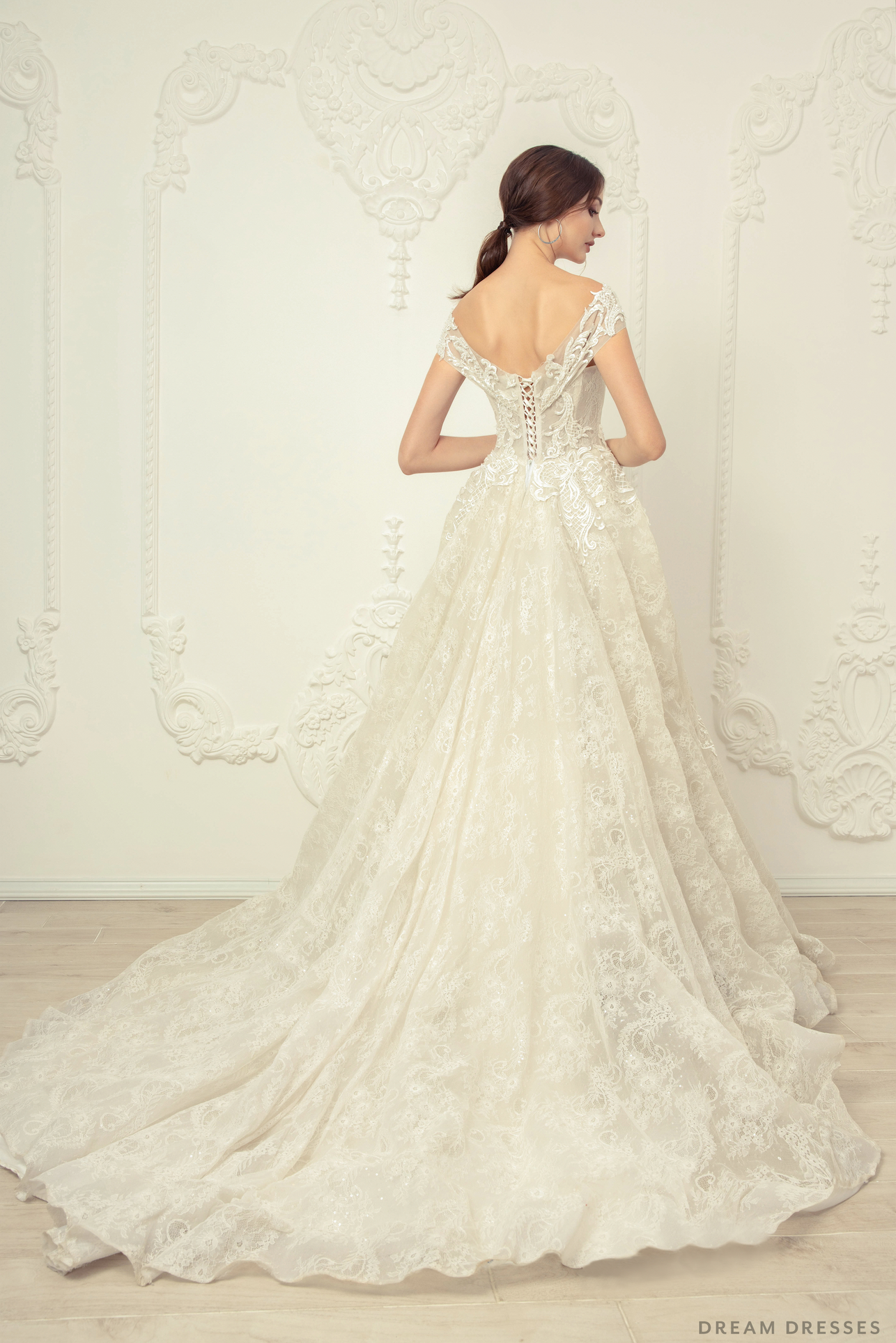 Off Shoulder Ball Gown Wedding Dress (#Campbell)
