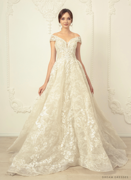 Off Shoulder Ball Gown Wedding Dress (#Campbell) - Dream Dresses by P.M.N.